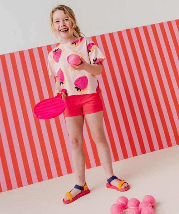 Short en coton stretch avec revers fille vue4 - GEMO (JUNIOR) - GEMO
