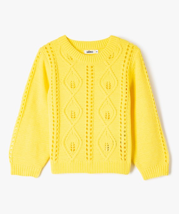 Pull ajouré en maille chenille fille vue1 - GEMO (ENFANT) - GEMO