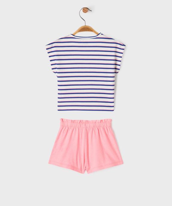 Ensemble 2 pièces bébé fille tee-shirt et short vue4 - GEMO 4G BEBE - GEMO