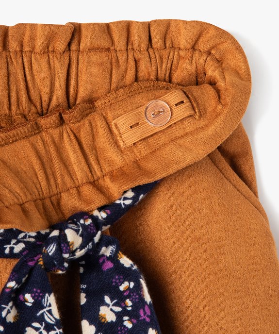 Jupe avec taille élastique et ceinture fleurie fille - LuluCastagnette vue3 - LULUCASTAGNETTE - GEMO