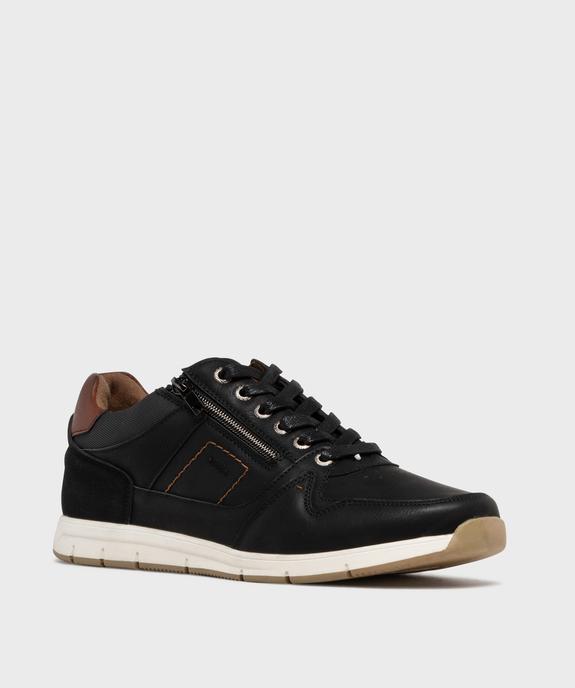 Baskets de ville à lacets et zip homme vue2 - URBAN STEPS - GEMO