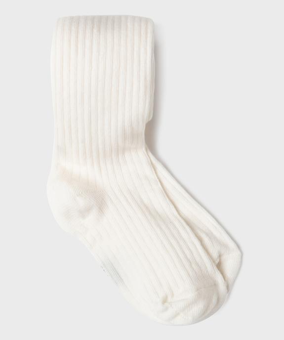 Collant uni en maille côtelée fille vue1 - GEMO 4G FILLE - GEMO