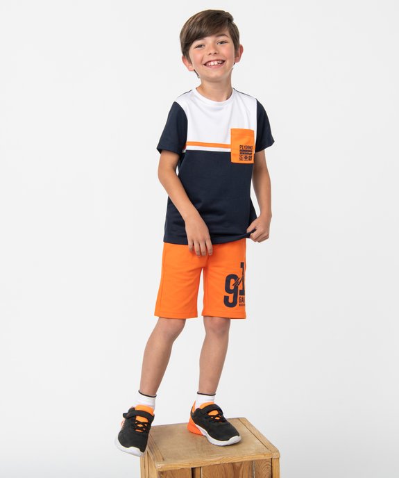 Bermuda garçon en maille jersey imprimée vue5 - GEMO (ENFANT) - GEMO