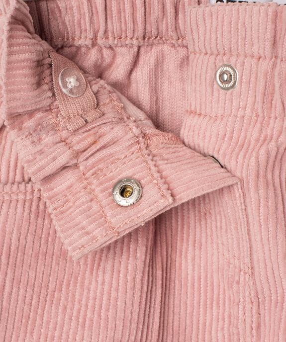 Jupe courte en velours à taille élastique bébé fille vue2 - GEMO 4G BEBE - GEMO