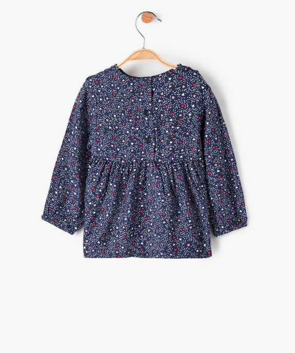 Blouse bébé fille imprimée avec volants sur le haut du buste vue3 - GEMO(BEBE DEBT) - GEMO
