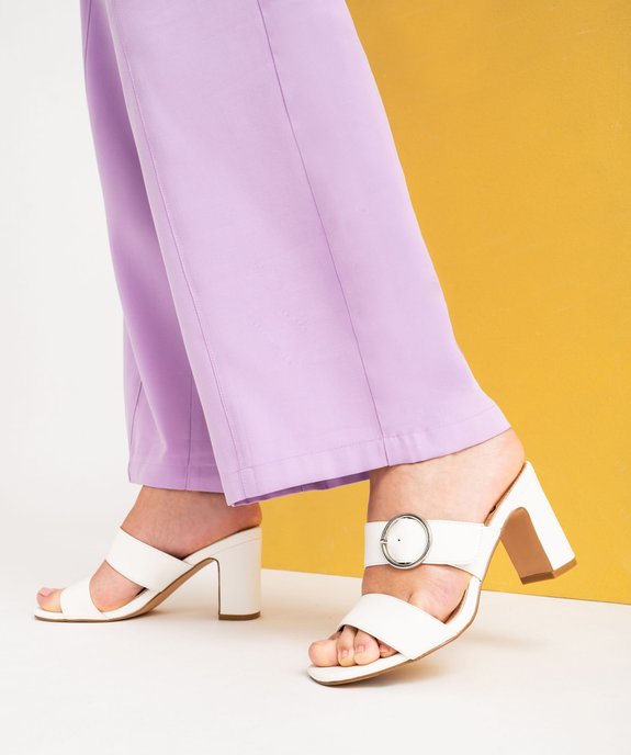 Mules à talon haut et larges brides femme vue1 - GEMO(URBAIN) - GEMO