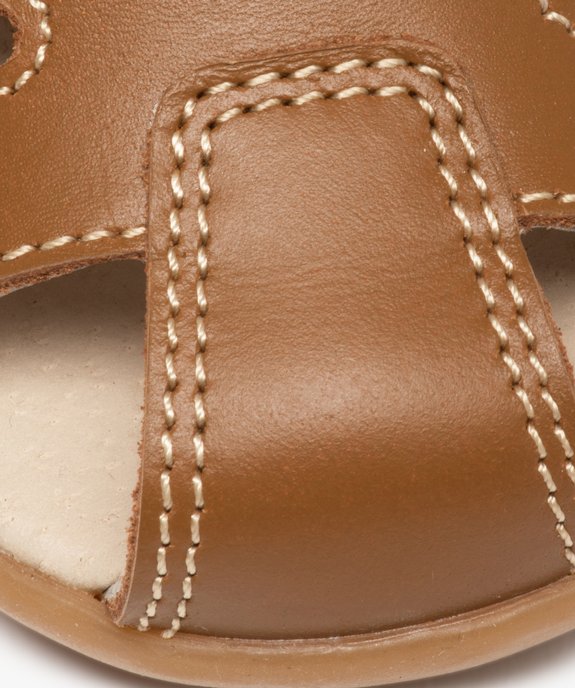 Sandales premiers pas bébé garçon dessus cuir à bout fermé vue6 - GEMO(BEBE DEBT) - GEMO