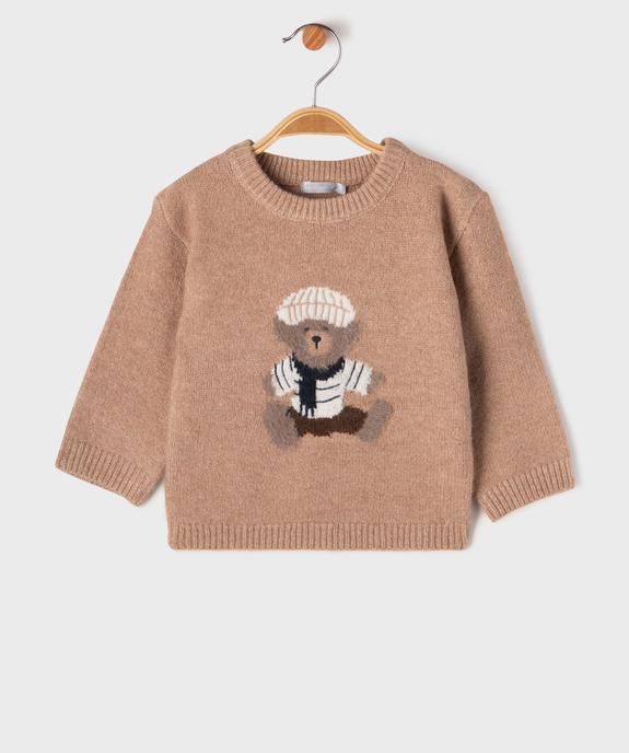 Pull à motif ourson bébé garçon - LuluCastagnette vue1 - LULUCASTAGNETTE - GEMO