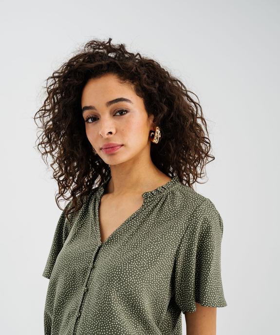 Blouse manches courtes en viscose fluide imprimée femme vue2 - GEMO 4G FEMME - GEMO