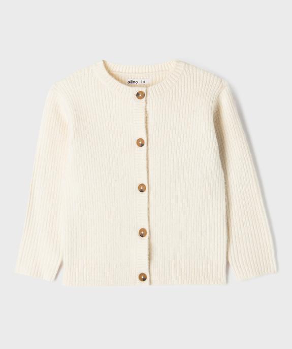 Gilet en grosse maille à col rond fille vue1 - GEMO (ENFANT) - GEMO