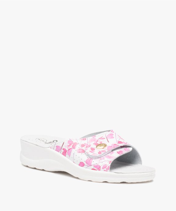 Mules femme confort à talon compensé et bride ajustable vue2 - GEMO (CONFORT) - GEMO