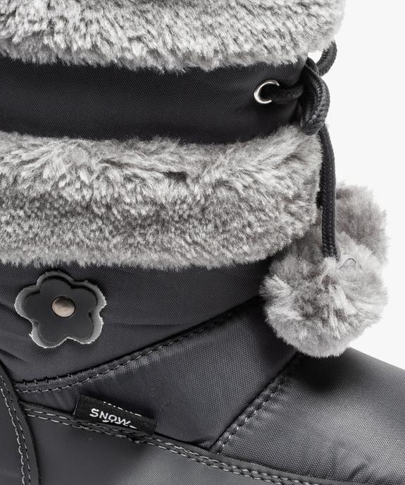 Après-ski fille avec tige en maille peluche et pompons vue6 - GEMO (ENFANT) - GEMO