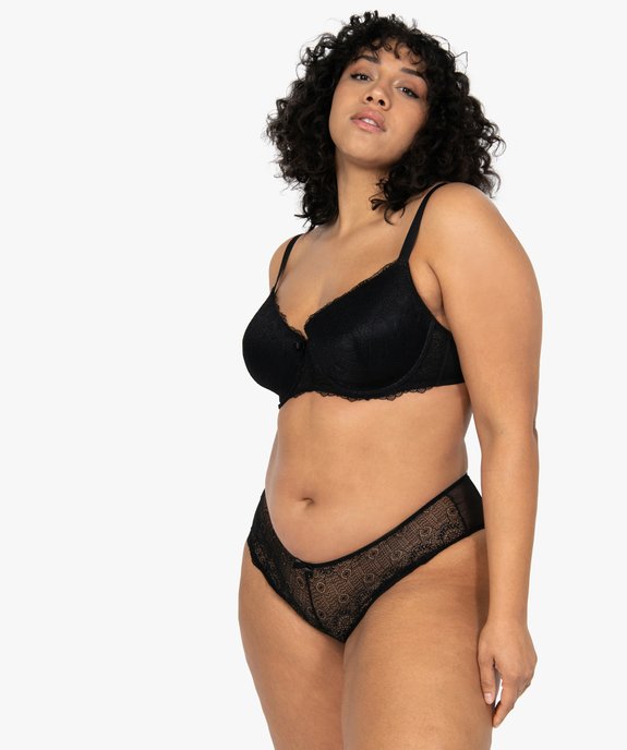 Shortie femme grande taille en tulle et dentelle vue2 - GEMO(HOMWR FEM) - GEMO