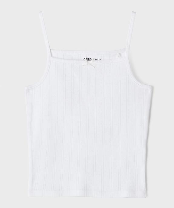 Débardeur à fines bretelles en maille pointelle fille vue1 - GEMO 4G FILLE - GEMO