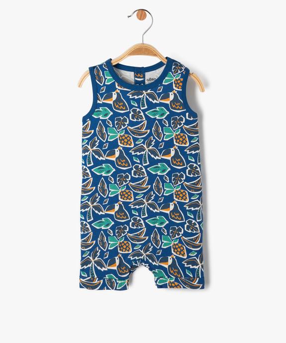 Combishort imprimé en coton bébé garçon vue1 - GEMO(BEBE DEBT) - GEMO