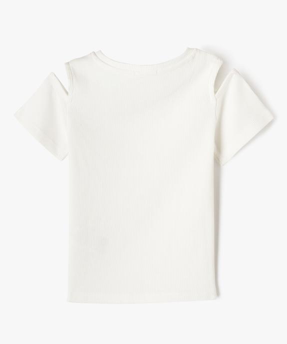 Tee-shirt à manches courtes avec épaules dénudées fille - GEMO (ENFANT) Tee-shirt à manches courtes avec épaules dénudées fille vue3 - GEMO (ENFANT) - GEMO