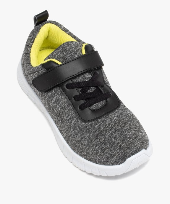 Baskets garçon running en jersey avec détails fluo vue5 - GEMO (ENFANT) - GEMO