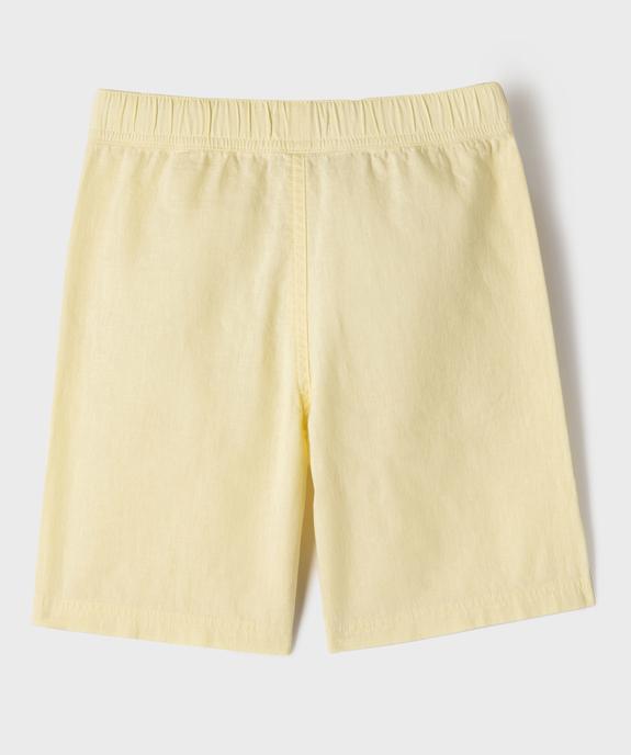 Bermuda en coton lin à taille élastiquée garçon vue5 - GEMO (ENFANT) - GEMO