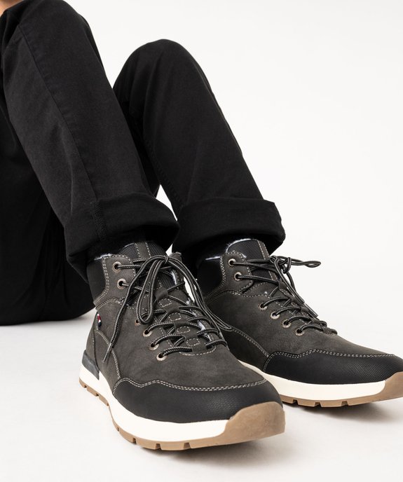 Baskets homme mid-cut fourrées sherpa à semelle épaisse vue1 - URBAN STEPS - GEMO