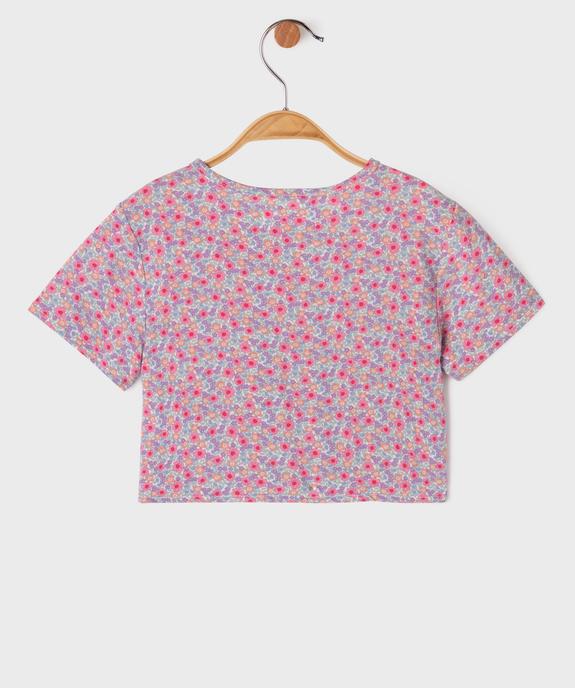 Blouse courte à manches courtes en viscose fleurie bébé fille vue2 - GEMO 4G BEBE - GEMO
