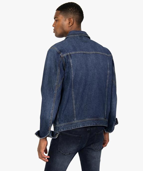 Blouson homme en jean coupe droite vue3 - GEMO (HOMME) - GEMO