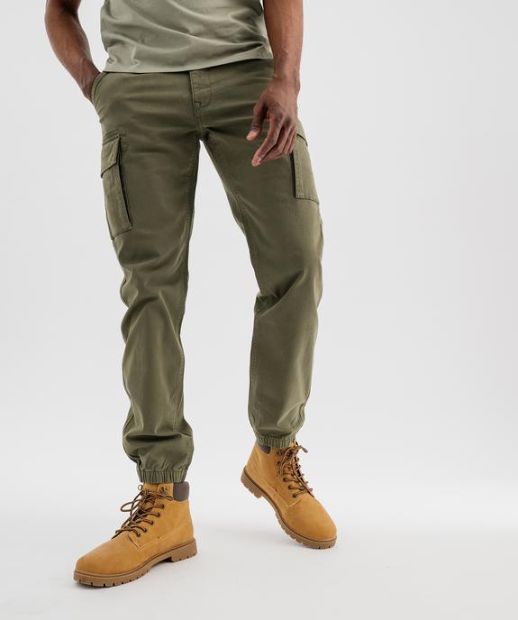 Pantalon cargo coupe straight en coton stretch homme vue4 - GEMO (HOMME) - GEMO