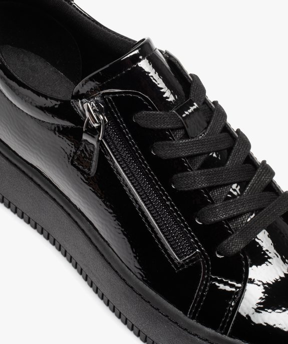 Baskets femme vernies à zip et à lacets  vue6 - GEMO (SPORTSWR) - GEMO