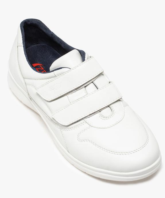 Baskets homme confort unies en cuir fermeture scratch vue5 - ZEN AIR - GEMO