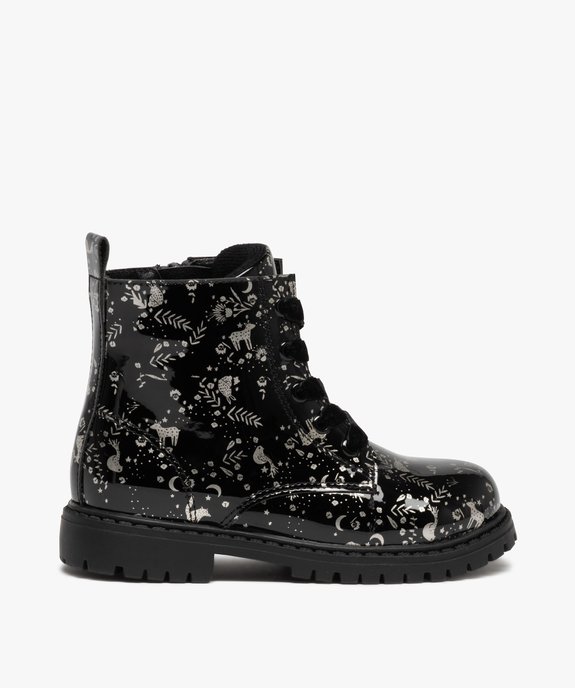 Boots fille style rock vernies à lacets et zip vue1 - GEMO(BEBE DEBT) - GEMO