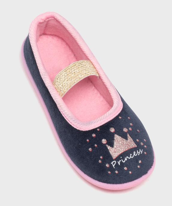 Chaussons enveloppants en velours avec motif pailleté fille vue5 - GEMO 4G FILLE - GEMO