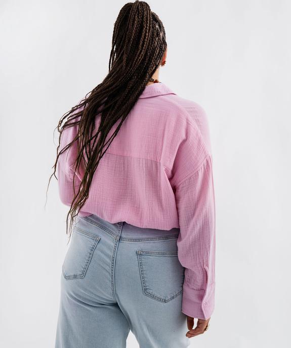 Chemise en gaze de coton unie femme grande taille vue3 - GEMO (G TAILLE) - GEMO