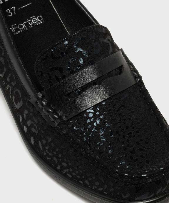 Mocassins confort en suédine à talon compensé femme - g'flex vue6 - G'FLEX - GEMO