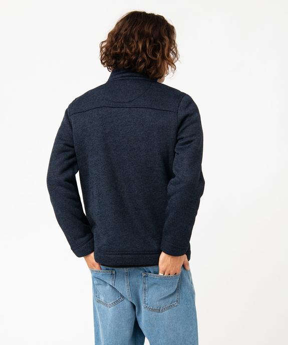 Sweat zippé col montant doublure sherpa homme vue3 - KENSINGTON - GEMO