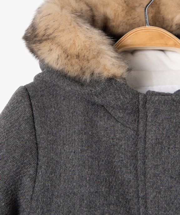 Manteau bébé fille doublé à capuche vue4 - GEMO 4G BEBE - GEMO