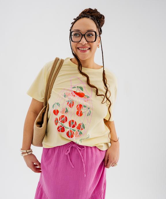 Tee-shirt manches courtes avec motif femme grande taille vue1 - GEMO 4G GT - GEMO