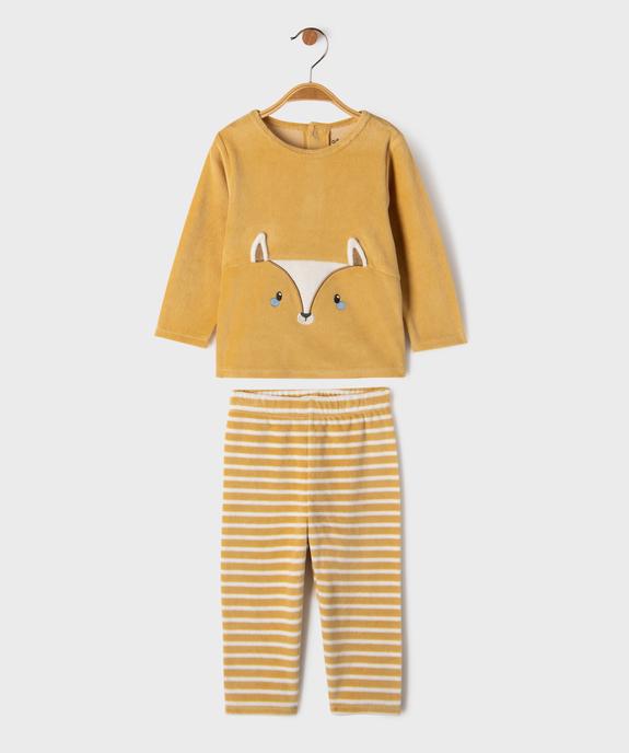 Pyjama en velours 2 pièces à motif renard bébé garçon vue1 - GEMO 4G BEBE - GEMO