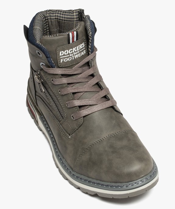 Boots homme unies à lacets et fermeture à zip - Dockers by Gerli vue6 - DOCKERS BY GERL - GEMO