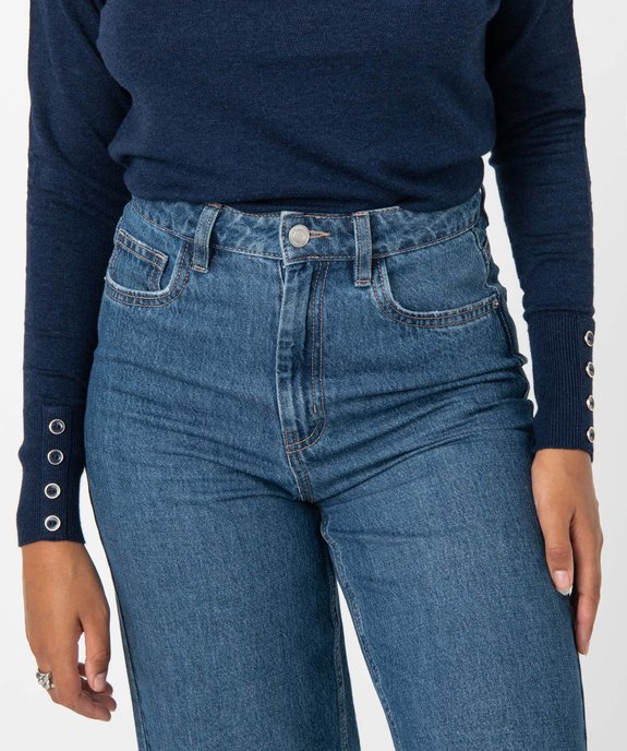 Pull femme en maille fine à large col rond vue2 - GEMO 4G FEMME - GEMO