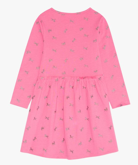 Robe fille en maille imprimée à manches longues motif licornes paillletées vue2 - GEMO (ENFANT) - GEMO