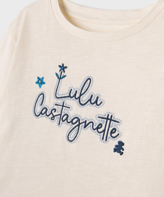 Tee-shirt manches courtes coupe ample en coton flammé fille - LuluCastagnette vue2 - LULU CASTAGNETTE G4G D - GEMO