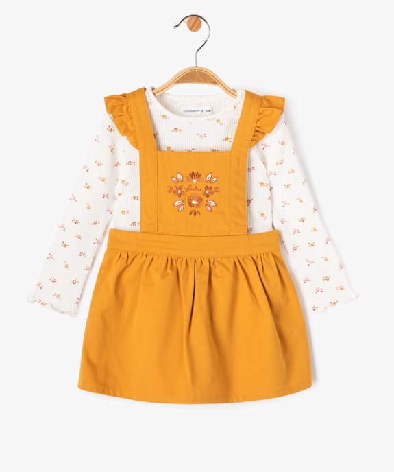 Ensemble 2 pièces robe tablier et tee-shirt manches longues bébé fille - LuluCastagnette vue1 - LULUCASTAGNETTE - GEMO