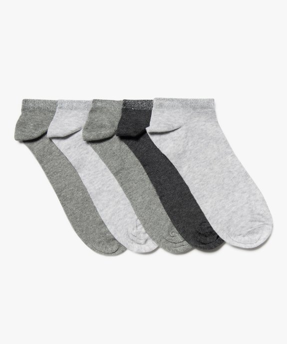 Chaussettes femme tige ultra courte avec paillettes (lot de 5) vue1 - GEMO(HOMWR FEM) - GEMO