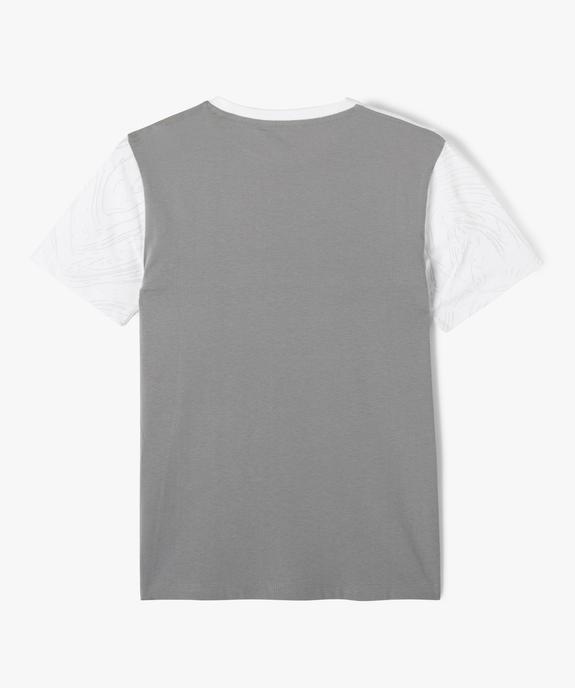 Tee-shirt manches courtes bicolore garçon vue3 - GEMO 4G GARCON - GEMO