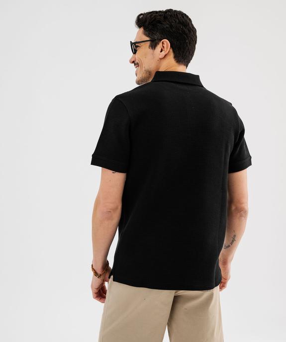Polo manches courtes en maille nid d'abeille homme vue3 - GEMO (HOMME) - GEMO