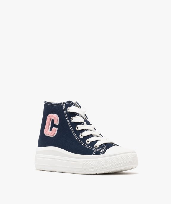 Baskets montantes en toile avec lacets et zip fille - Camps United vue2 - CAMPS - GEMO