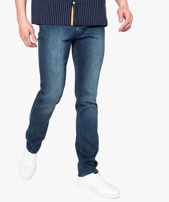 Jean délavé coupe straight vue1 - GEMO (HOMME) - GEMO