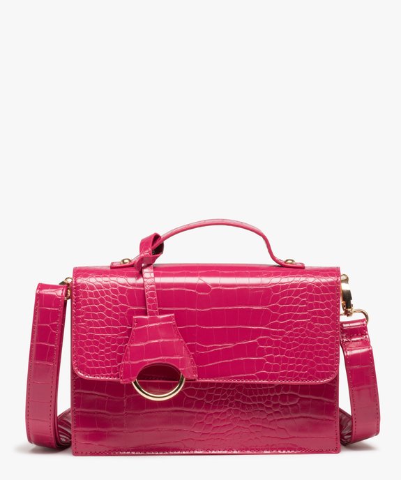 Sac à main verni motif animal en relief à bandoulière amovible femme vue2 - GEMO (ACCESS) - GEMO
