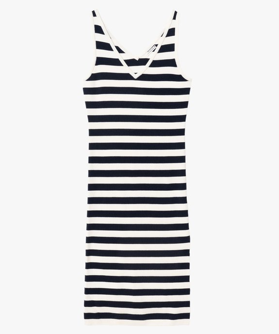 Robe longue sans manches en maille rayée femme - LuluCastagnette vue5 - LULUCASTAGNETTE - GEMO