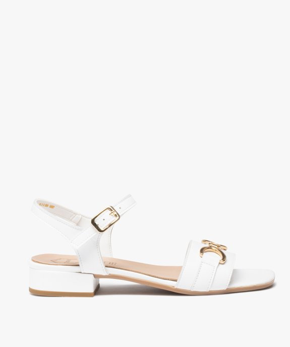 Nu-pieds femme unis à talon plat et bride à chaîne  vue1 - TANEO - GEMO