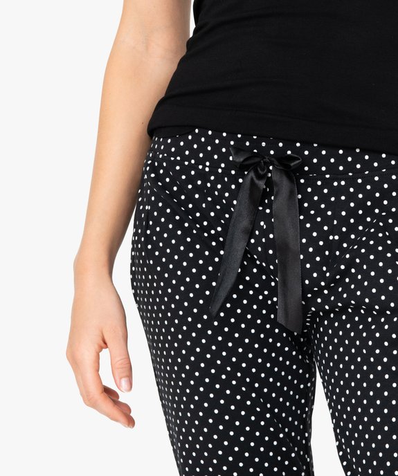 Pantalon de pyjama femme avec bas resserrés vue2 - GEMO(HOMWR FEM) - GEMO